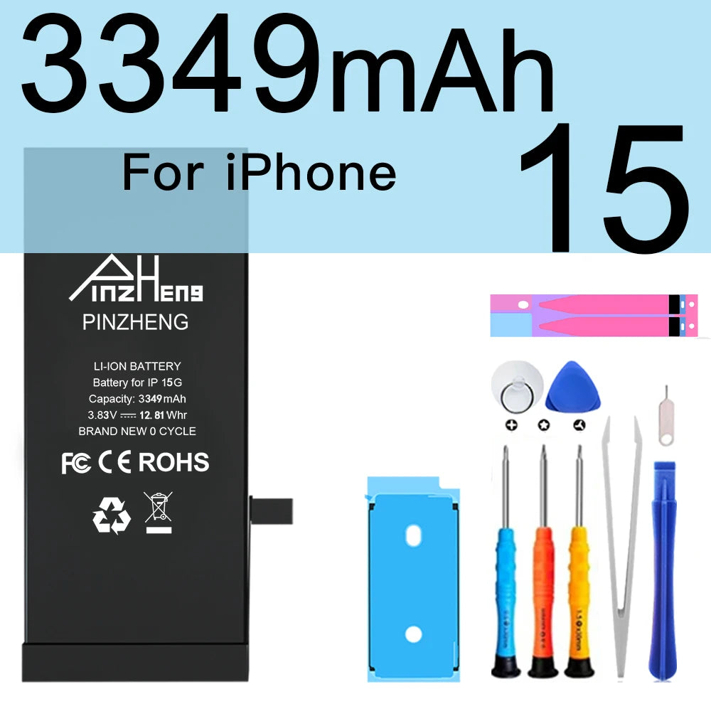 PINZHENG Real High Capacity Battery For iPhone 14 15 14 Pro 15 Pro 14 Pro Max 15 Pro Max 14 Plus 15 Plus Replacement Batteries