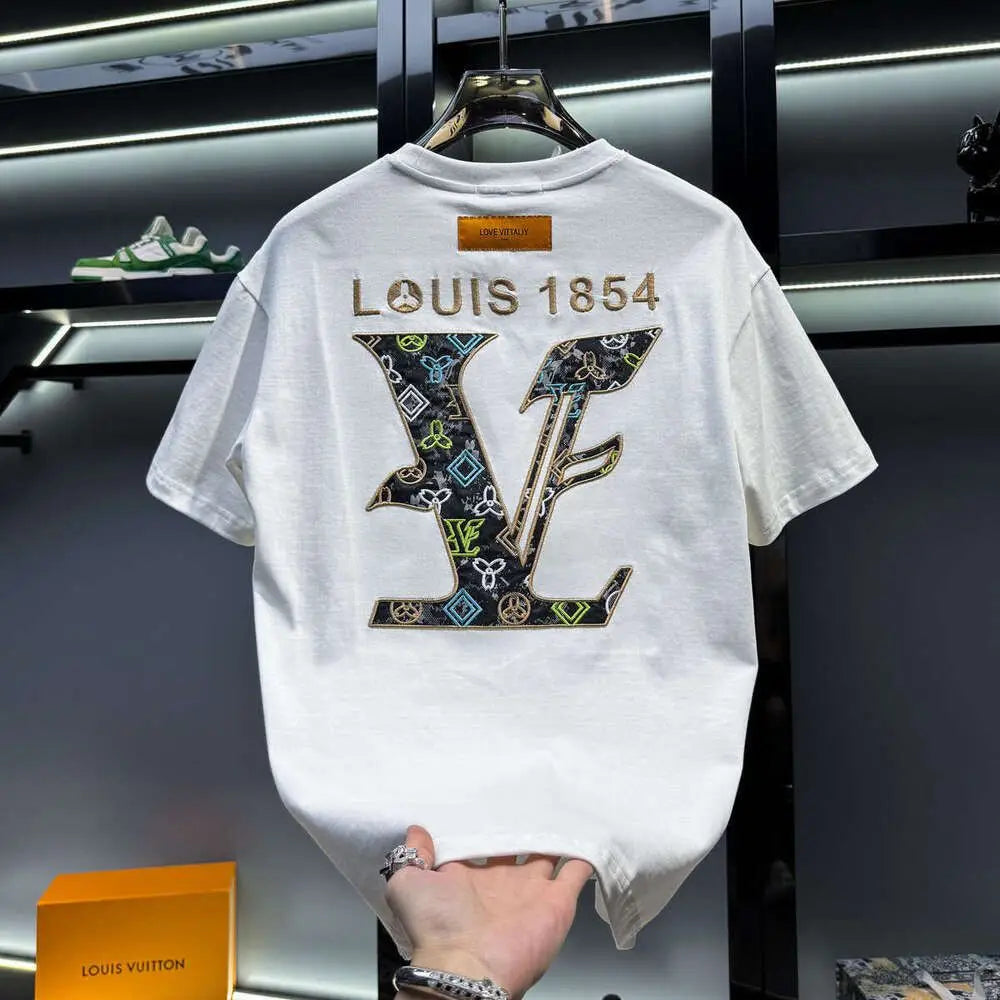 Men's Short Sleeve Cotton T-Shirt – Luxury Loose High Street Print Tee | S-4XL Summer 2026
