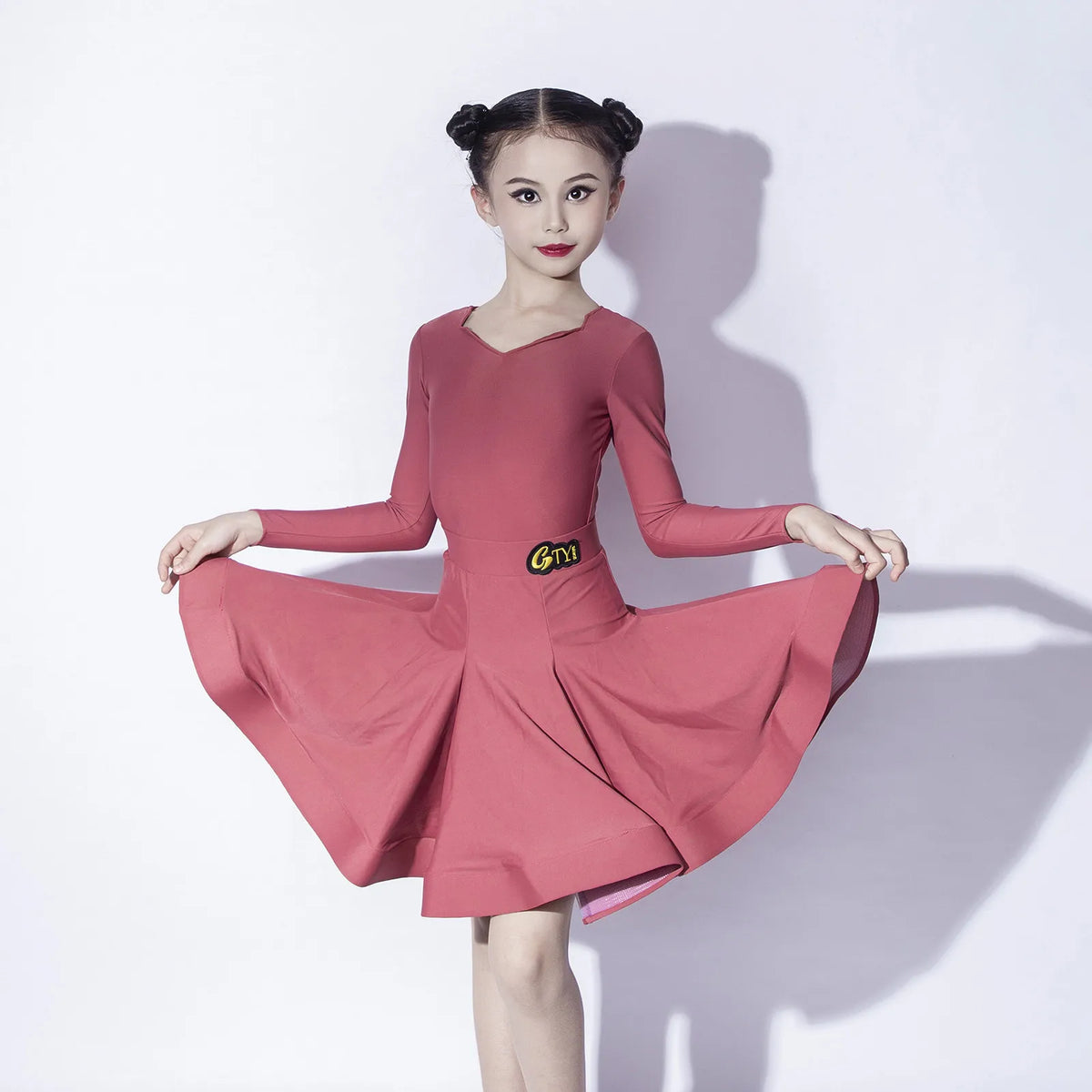 Girls long-sleeve Latin competition dress