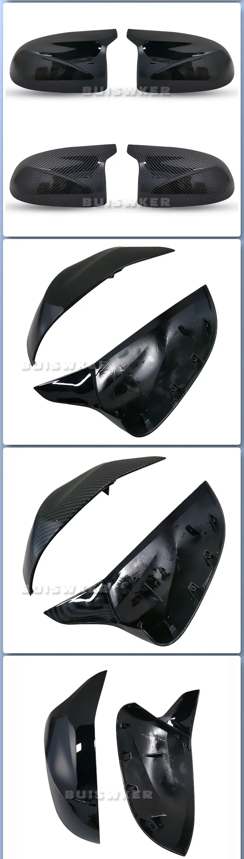 2Pcs Glossy Black carbon pattern Rear Side View Mirror Covers Shell Replacement For BMW X3 G01 ix3 X4 G02 X5 G05 X6 G06 X7 G07