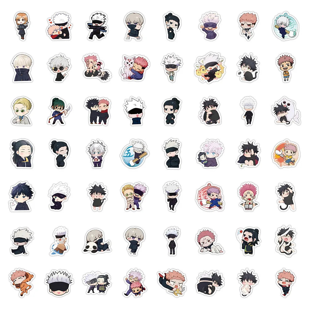30/60/180pcs Jujutsu Kaisen Anime Stickers Cute Satoru Gojo Itadori Yuji Stationery Cartoon Sticker Phone Laptop Diary Kawaii