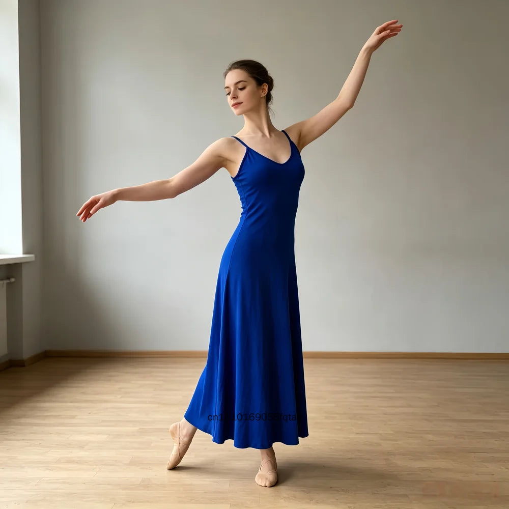 Women's red long standard ballroom dress