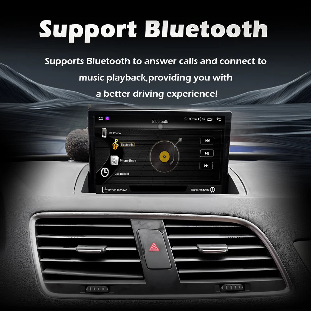 Wireless CarPlay Android 16 For Audi Q3 2011 - 2018 Car Multimedia Radio Navigation GPS WIFI Wired Auto DSP 8 inch Touch Screen