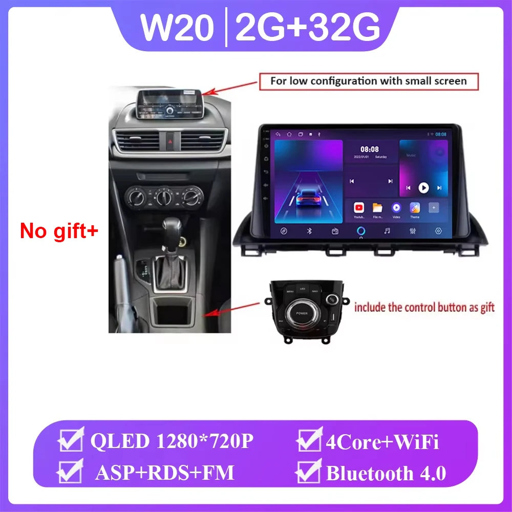 Android Car Stereo for Mazda 3 Axela (2014–2019) — CarPlay, Android Auto, GPS Navigation, Multimedia