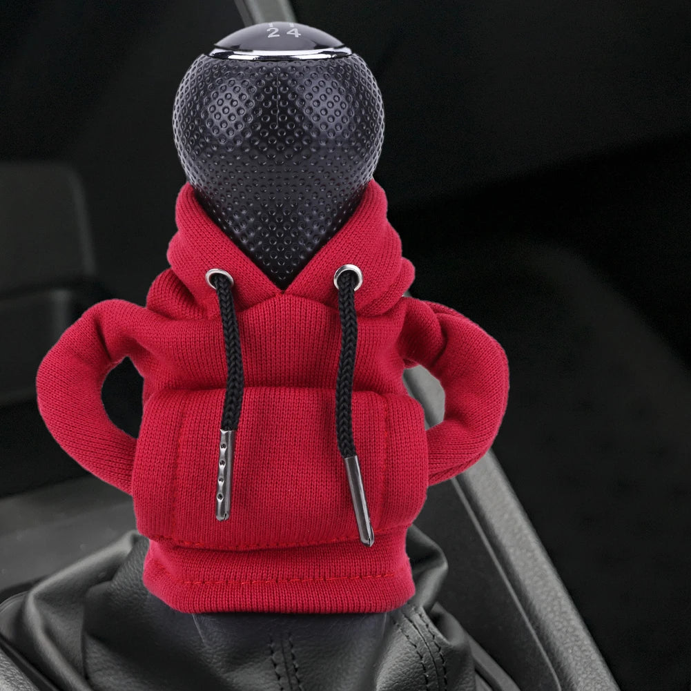 Hoodie Car Gear Shift Knob Cover Fashion Gearshift Handle Gear Lever Decorative Hoodie Sweatshirt Cover Auto Interior Accessorie