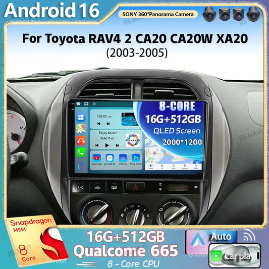 Car Stereo with Apple CarPlay & Android Auto, Compatible with Toyota RAV4 2 CA20 XA20