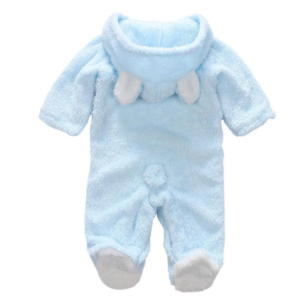 Cute Animal Fleece Baby Romper - Hooded Winter Onesie 0-12 Months - photo 8