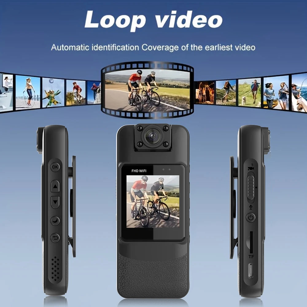4K WiFi Body-Worn Camera — Night Vision Clip-On Recorder