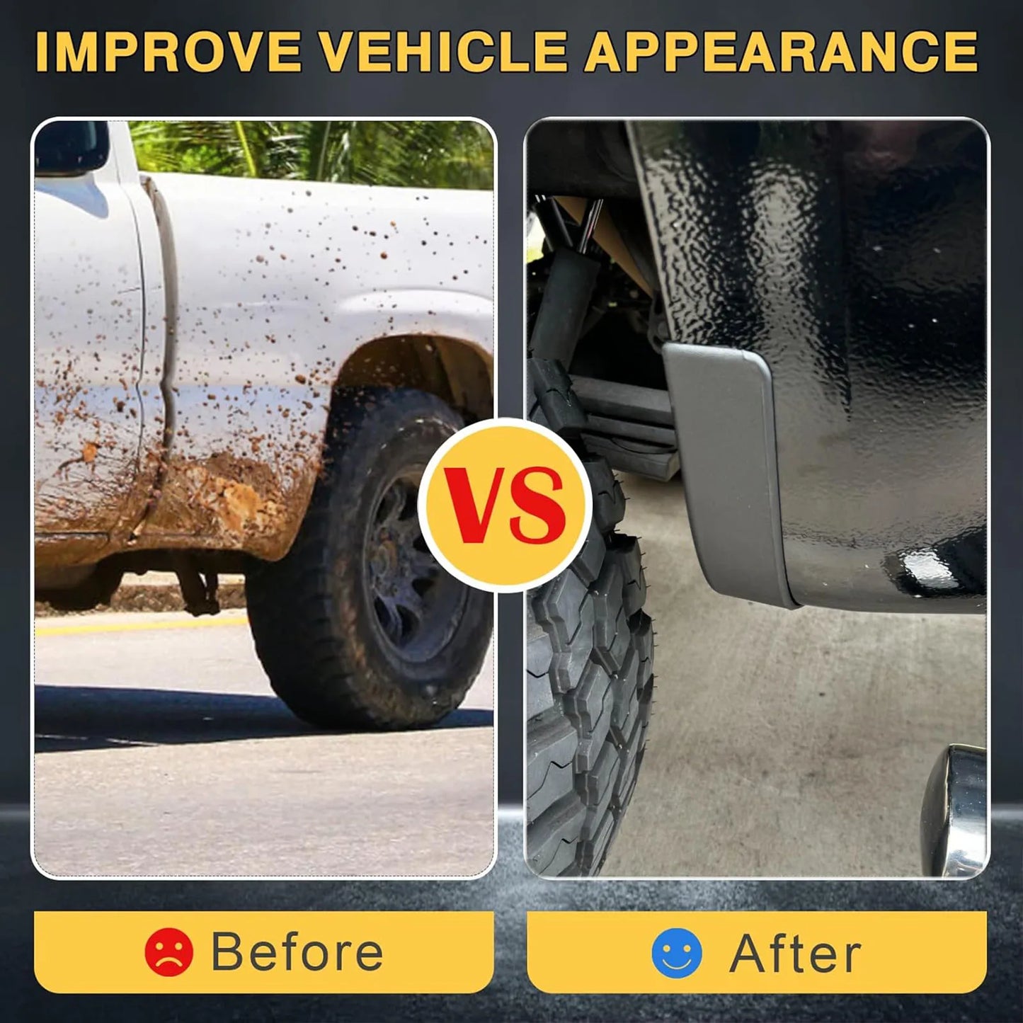 4pcs For Chevrolet Silverado 1500 2019 2020 2021-2025 Mud Flaps Delete Splash Guards Mudguards