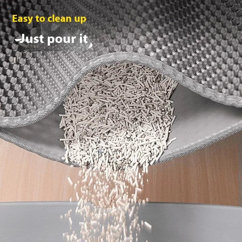Large Waterproof Cat Litter Mat, 2-Layer Non-Slip