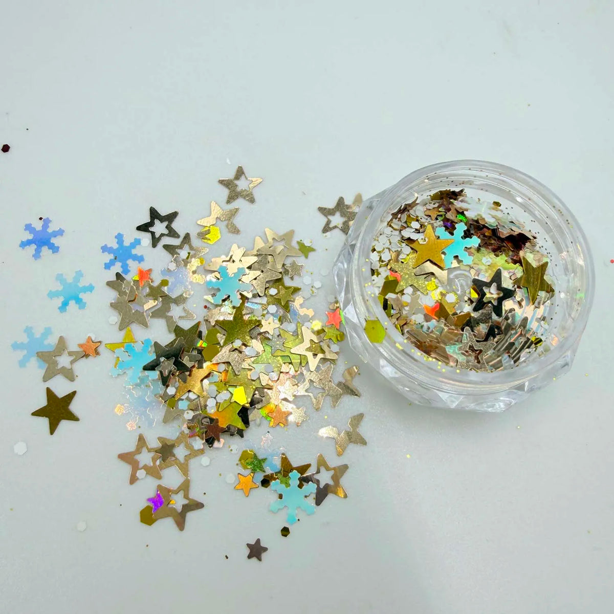 Christmas Nail Art Glitter Sequins Charms Mixed Snowflake Star Tree Confetti Holographic Paillette Flakes Xmas Nail Decoration