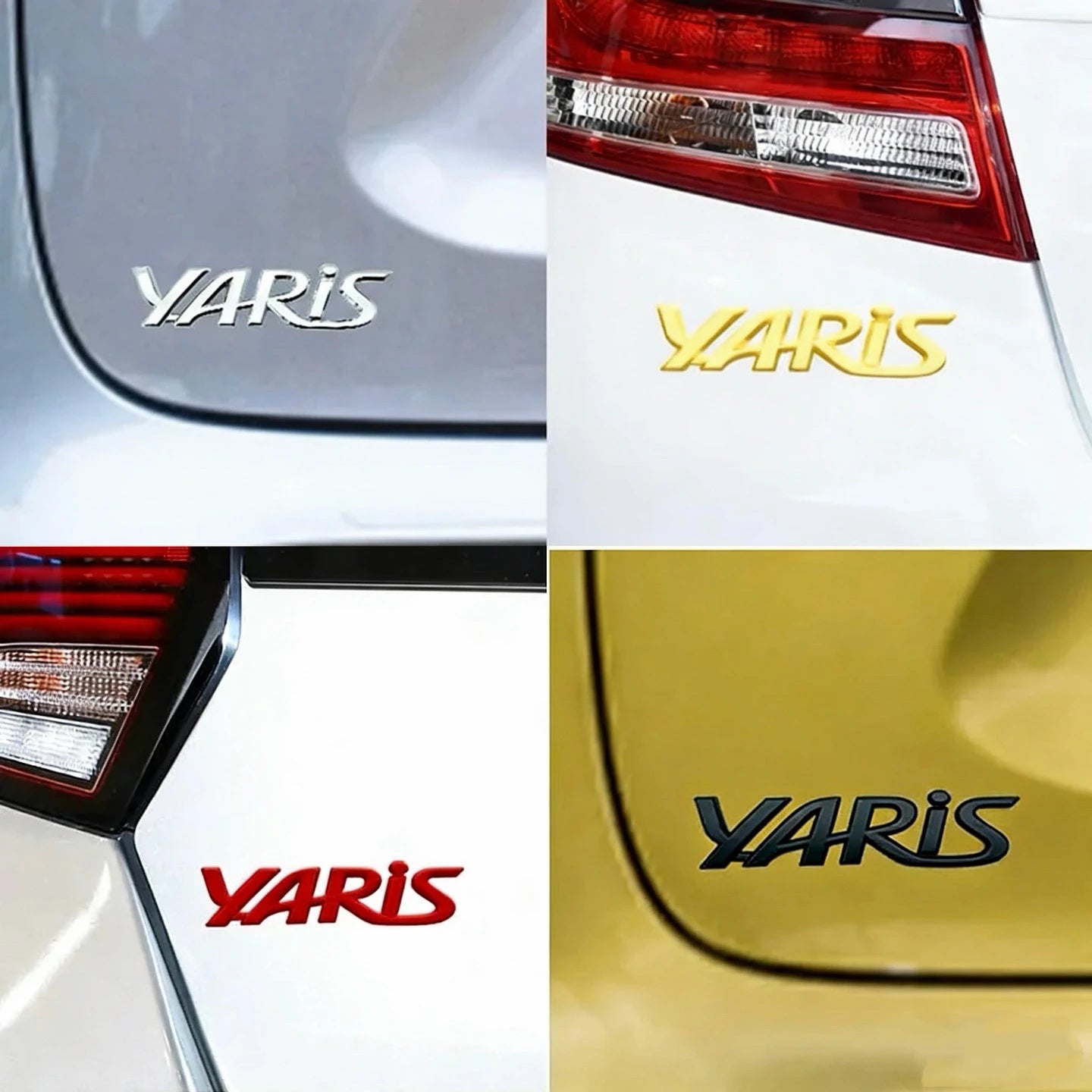 3D ABS Yaris Logo Emblem Badge Matte black Chrome Plated Trunk Letter Sticker For Toyota Yaris Car Exterior Decor Accessories