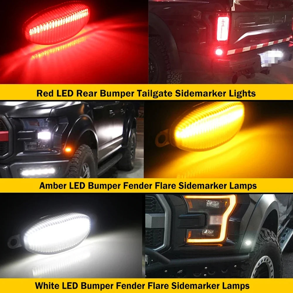 LED Side Marker Fender Lights for Ford F-150 Raptor SVT 2010–2014 (2-Pack)