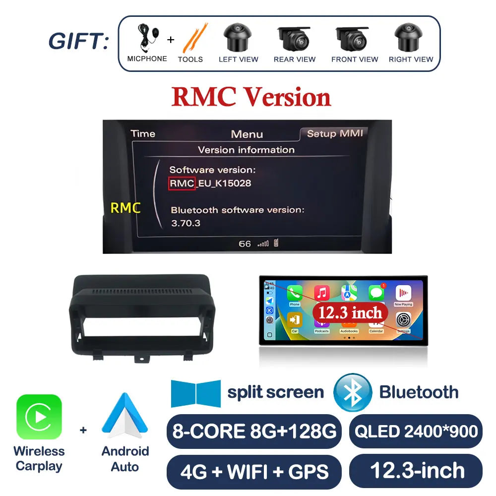 Car Stereo with Apple CarPlay & Android Auto, Compatible with Audi Q3 (2013-2018)