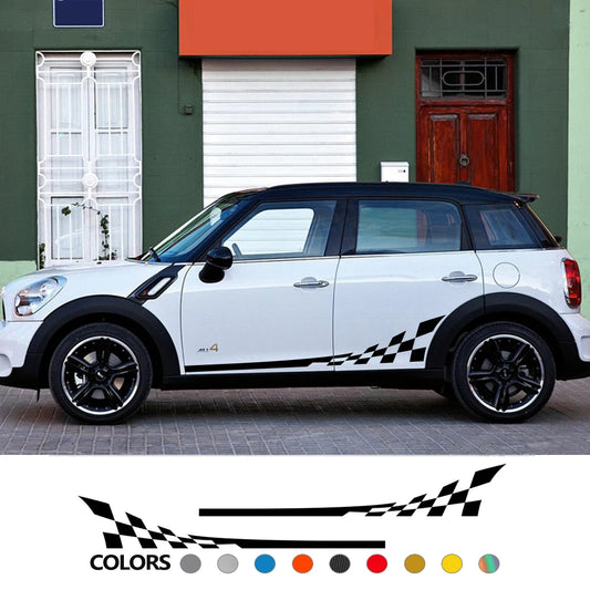 2Pcs Car Door Side Racing Sport Decal – Compatible with MINI Cooper R50 R52 R53 R56 R57 R58 R59 R60 R61 F54 F55 F56 F60