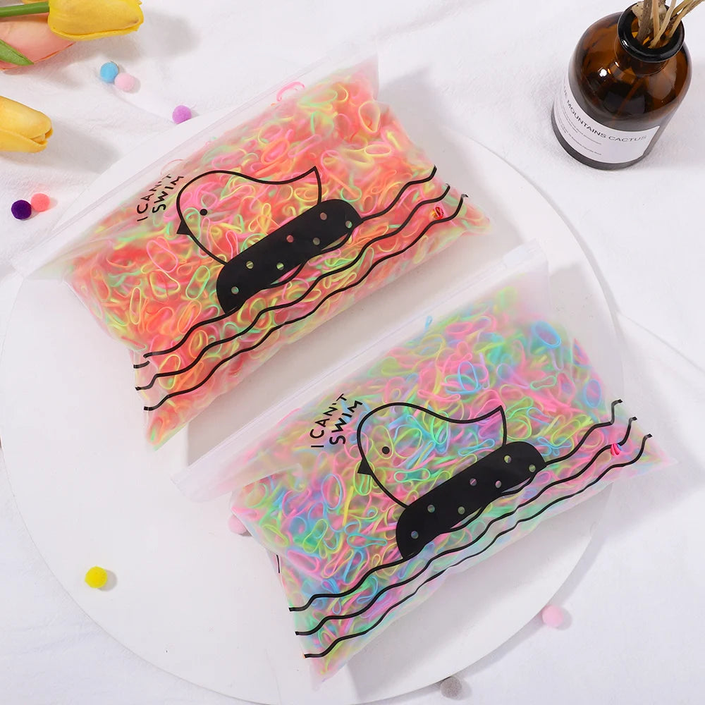 MMAlto Colorful Disposable Elastic Hair Ties for Girls – 500/1000/2026 Pcs Bulk Pack