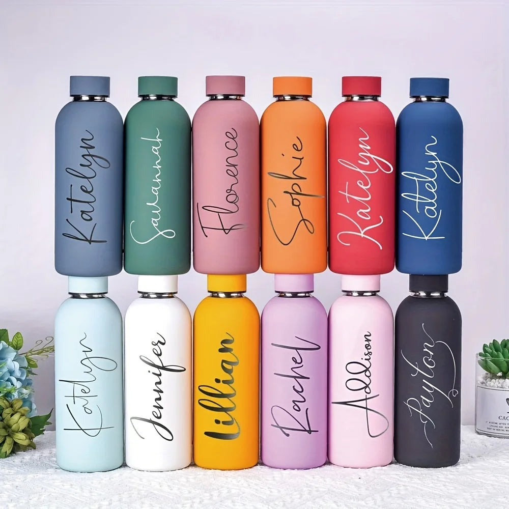 Custom Name Thermos Large Vacuum Flask 304 Stainless Steel Portable Thermos Bottle 0.5L Outdoor Sports Water Bottle Travel Mug