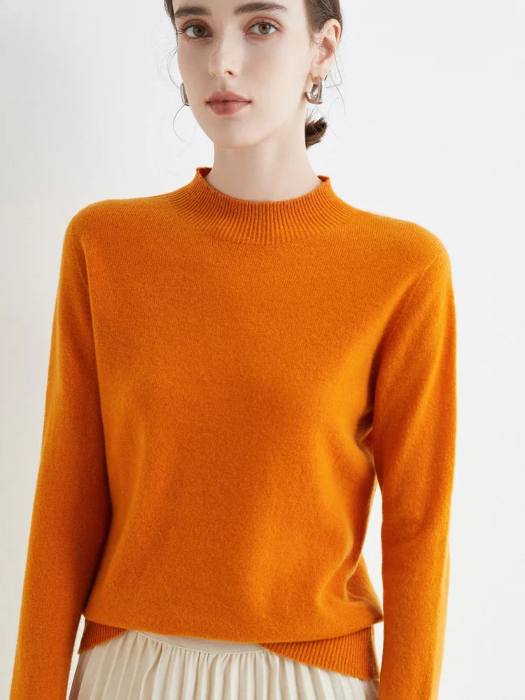 Women's soft mock neck pullover, solid knit — view 3 of 15