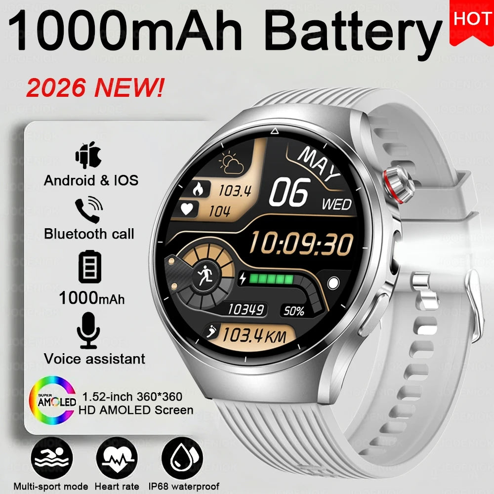 2026 G6 Max Smartwatch – 1000mAh Battery, Bluetooth Call, GPS Tracking & LED Flashlight | Men