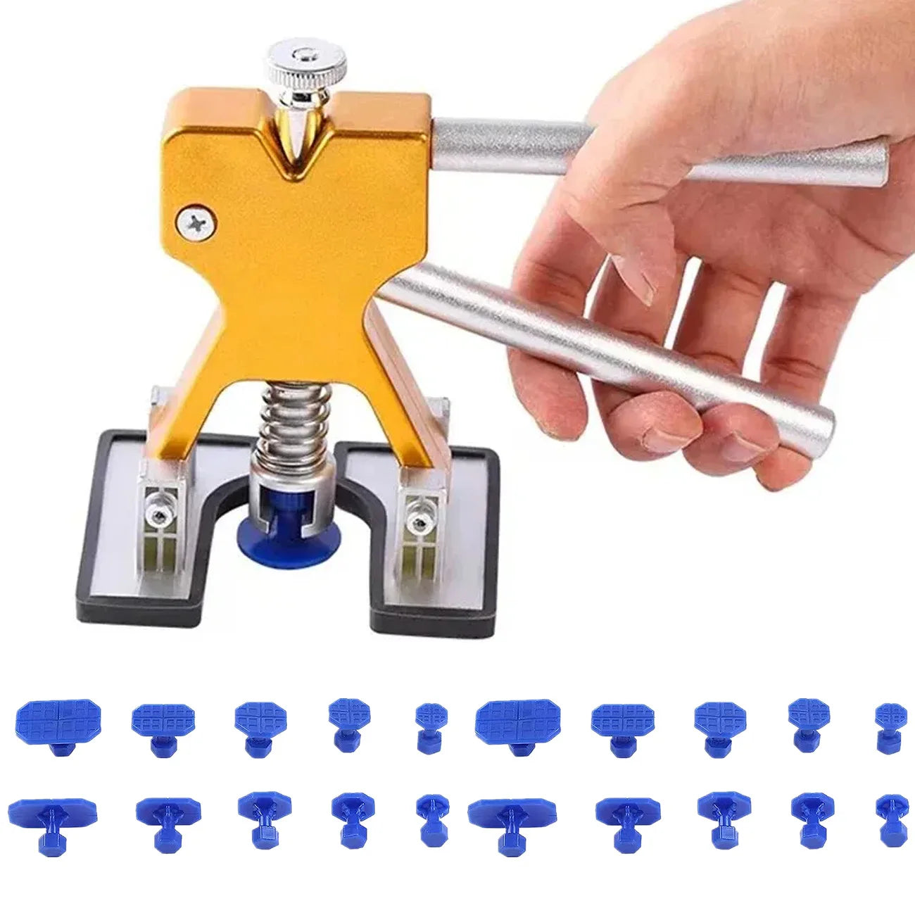 Complete Paintless Car Dent Removal Tool Set – Slide Hammer, T-Bar, Bridge Puller & Reusable Tabs