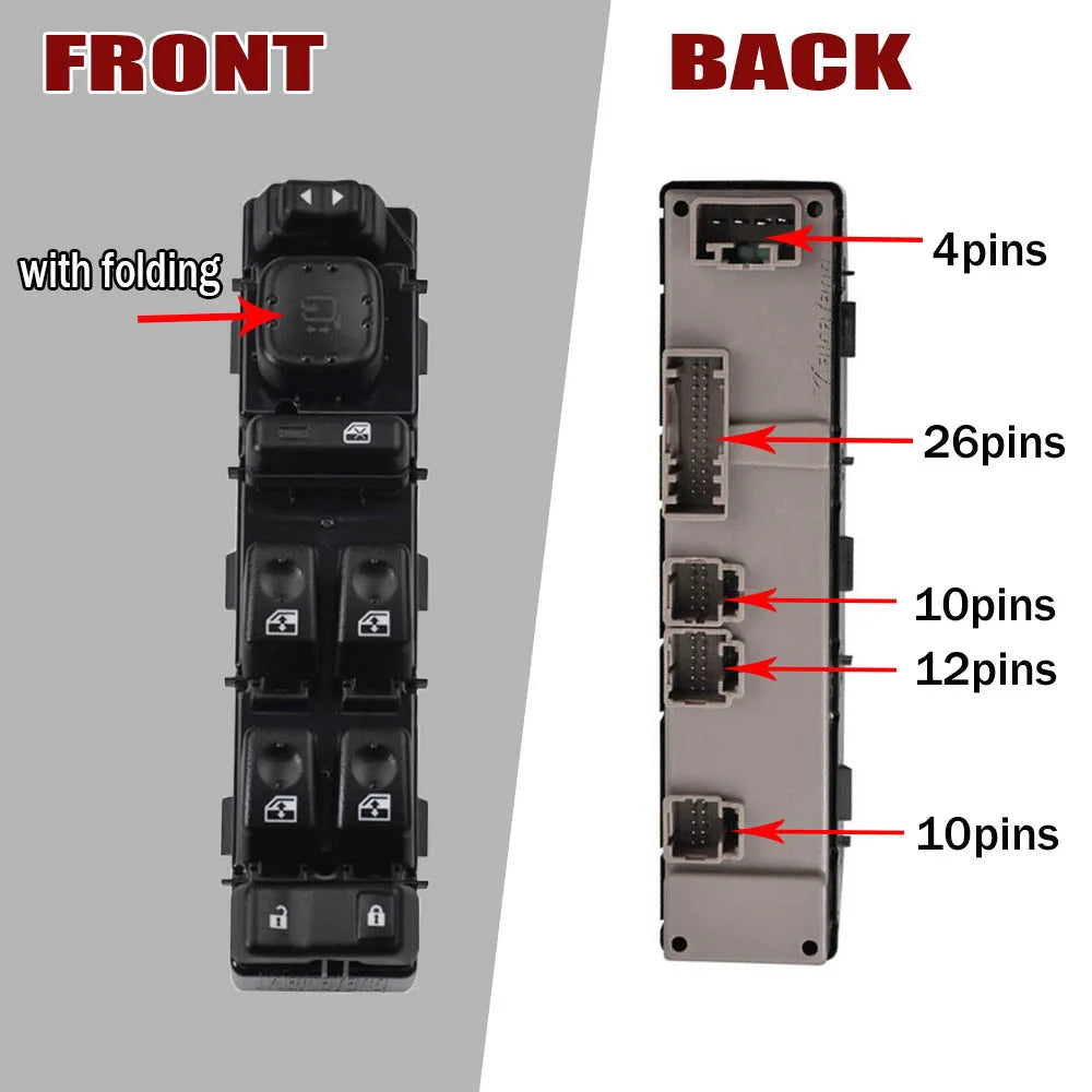 Power Window Control Switch (15883319) — Chevrolet Avalanche, Suburban, Tahoe & GMC Sierra/Yukon / Cadillac / Hummer H2 (2003–2006)