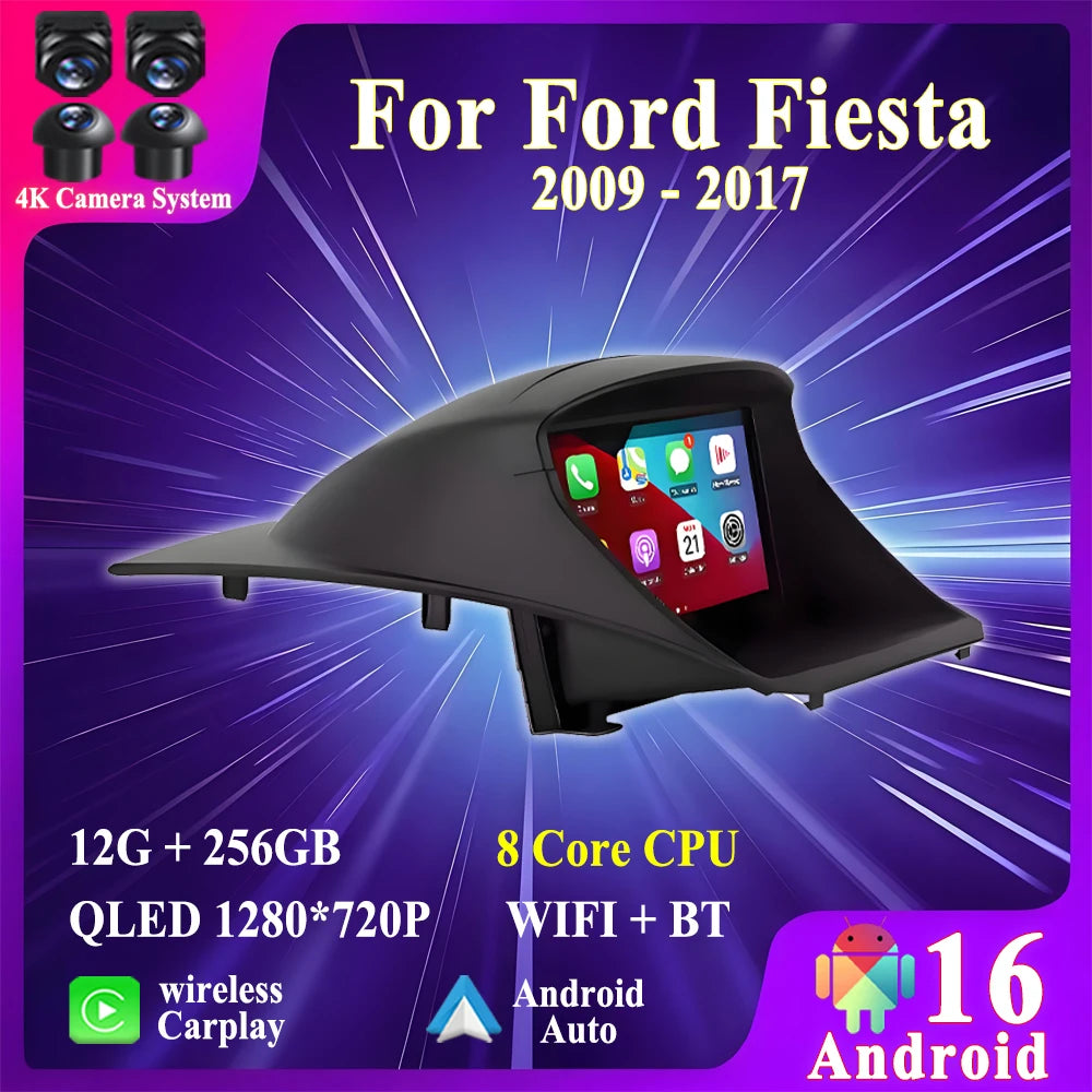 Android For Ford Fiesta 2009 2010 - 2017 Car Radio Multimedia Video Player Navigation GPS Wireless Carplay WIFI Car Systems