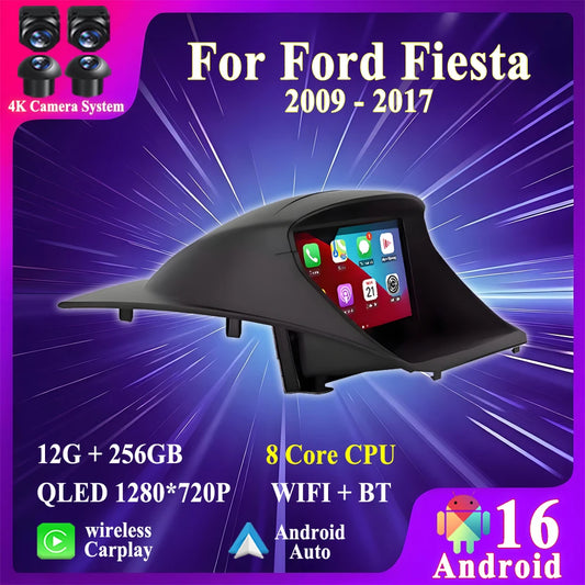 Car Stereo with Apple CarPlay & Android Auto, Compatible with Ford Fiesta (2009-2017)