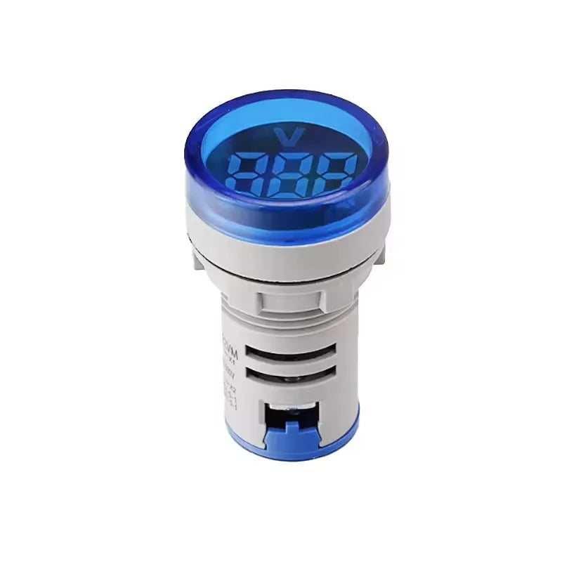 Mini LED Digital Display Voltmeter Alternating Current 60V-500V Digital Display Indicator Aperture 22mm Signal Lamp