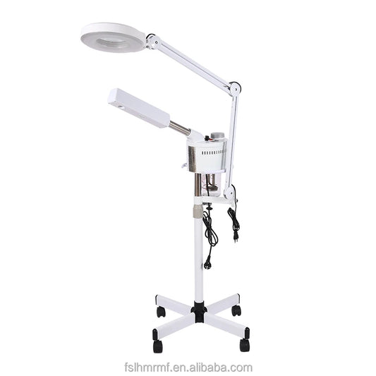 Multi-purpose Hot Sprayer Beauty Device for Salon Spa 2 in 1 Facial Steamer with Magnifying Lamp Led