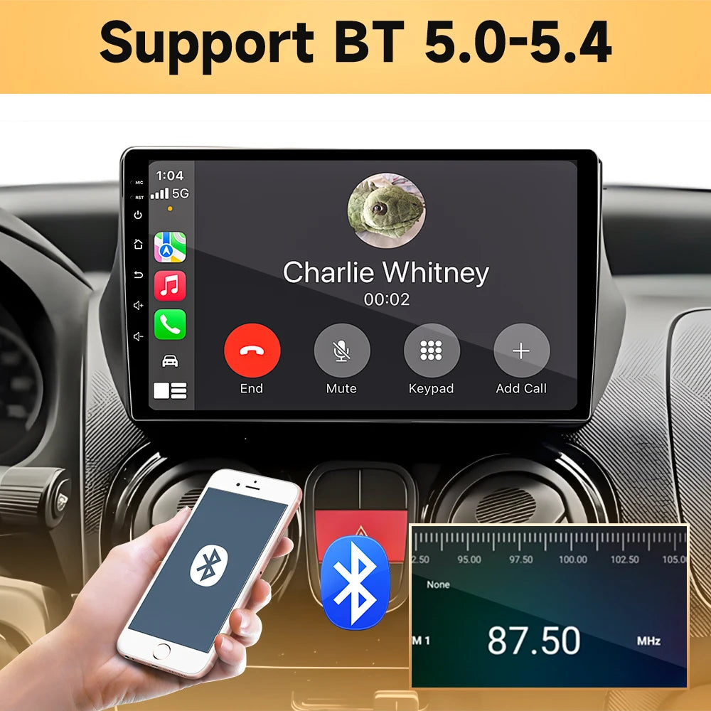 Car Stereo with Apple CarPlay & Android Auto, Compatible with Fiat Fiorino & Qubo, Citroen Nemo & Peugeot Bipper
