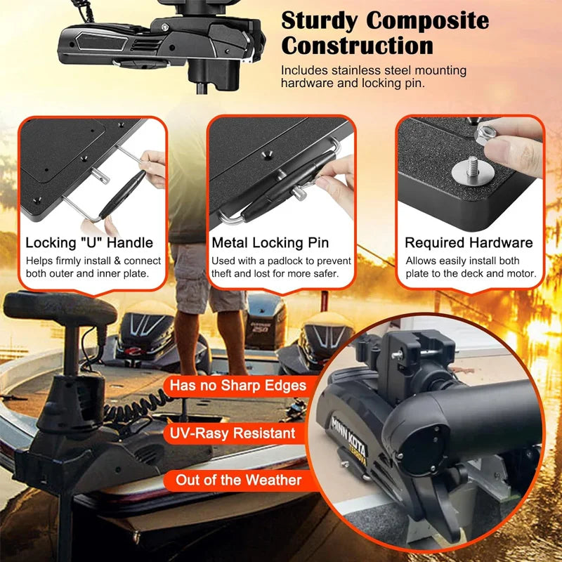 MKA-21,1854021 Composite Quick Release & Installer Bracket for Minn Kota Trolling Motors – Fits for Ulterra/Terrova/PowerDrive