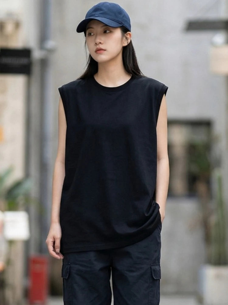 Women's ribbed-cuff cotton tank top — view 2 of 15