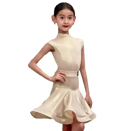 Girls bright-color Latin and ballroom competition dress
