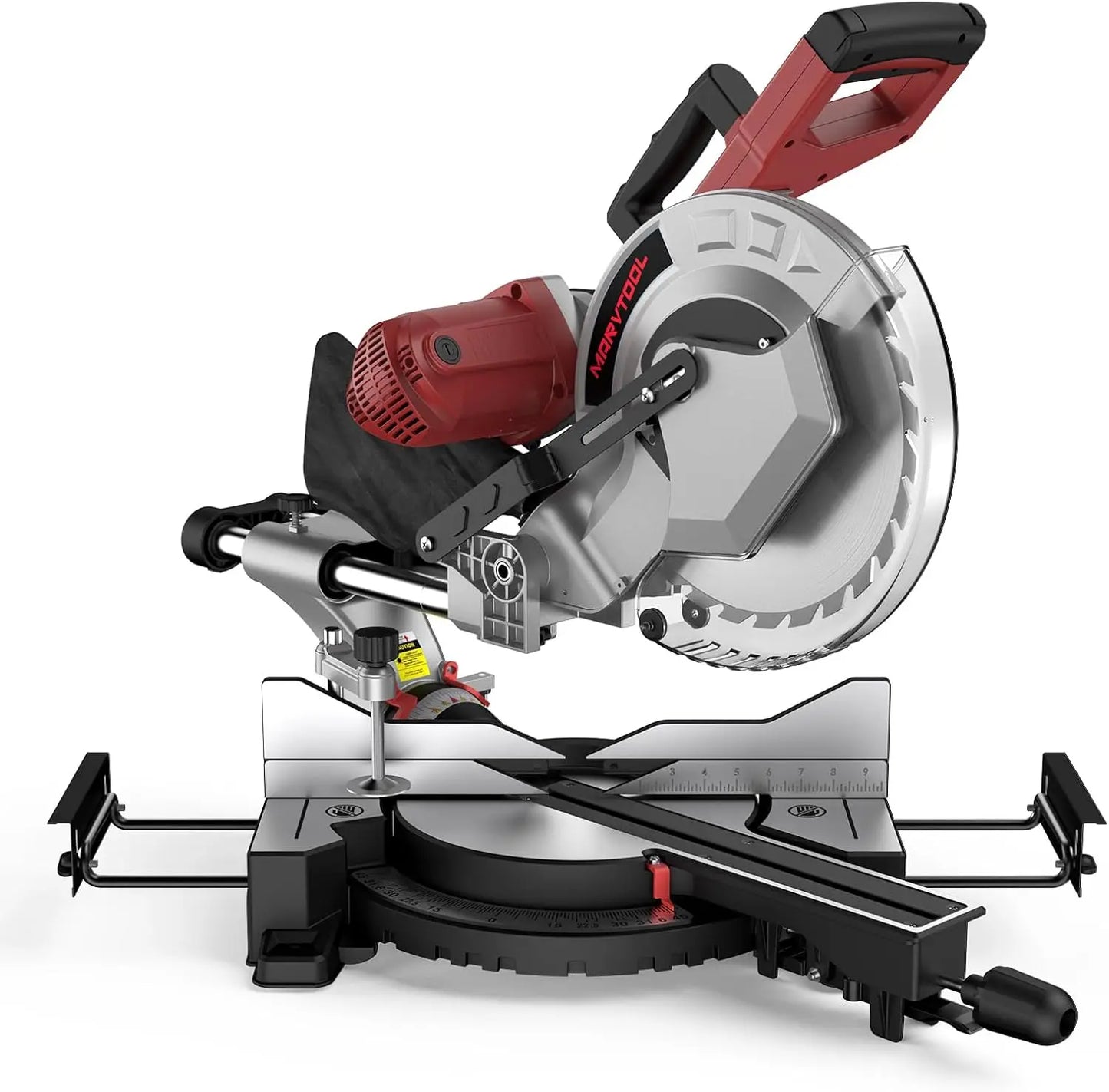 10/12 Inch Sliding Compound Miter Saw – 15 Amp, 5000RPM, 0-45° Dual-Bevel Precision Cutting Power Saw