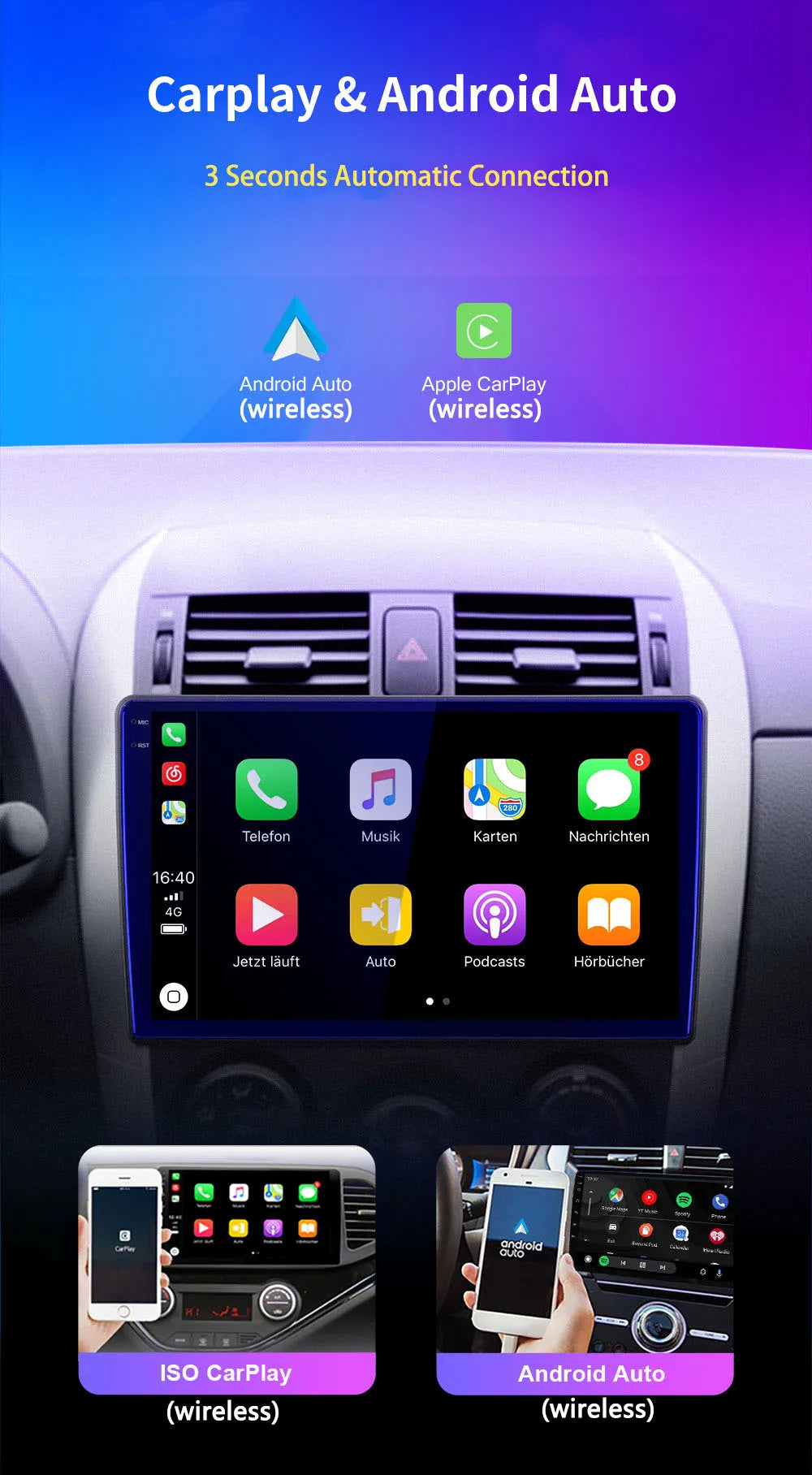 Android 16 Carplay Auto Car Radio Multimedia For Chevrolet Silverado 3 GMTK2 2014 2015 2016 2017 2018 GPS BT 4G Stereo Head Unit