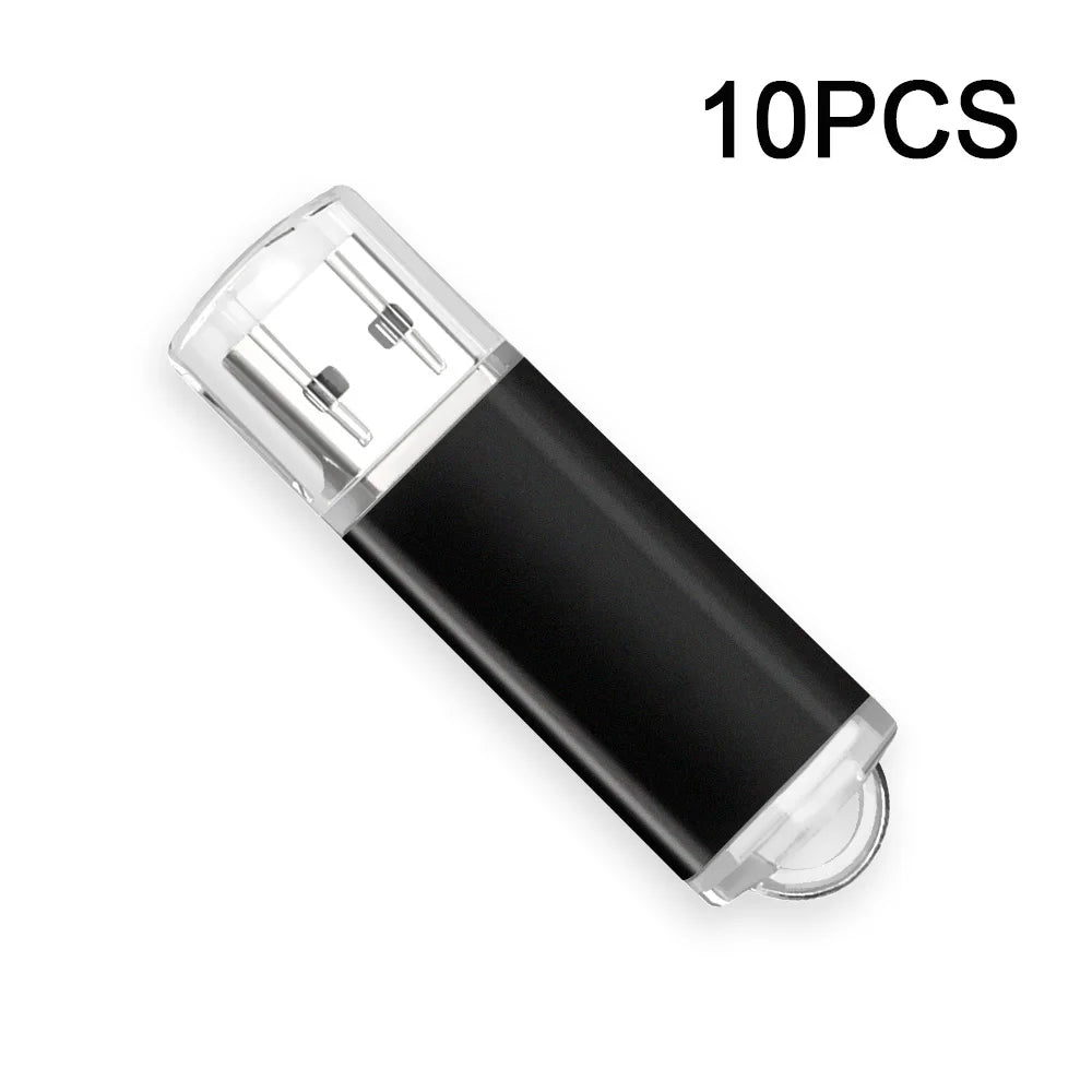 USB 2.0 Flash Drive 10-Pack — Bulk Color Memory Sticks 1GB to 128GB