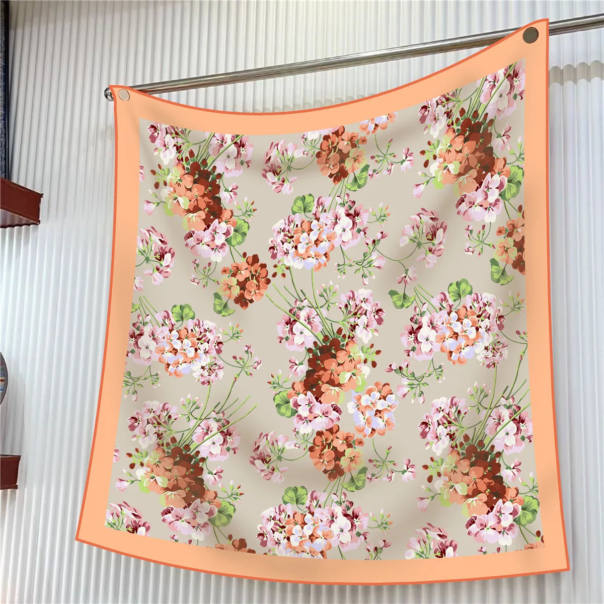 90cm Elegant Floral Silk Scarf for Women - Versatile Fashion Accessory