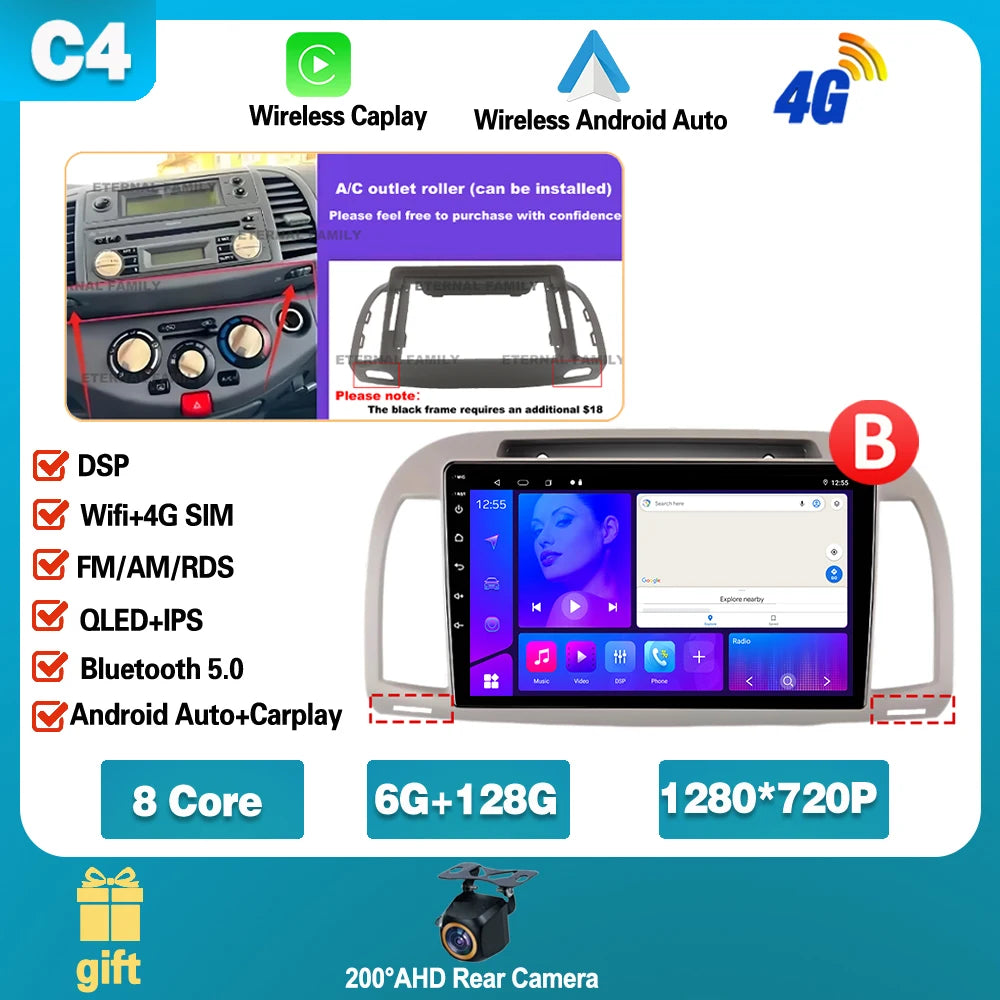 Android 15 For Nissan March Micra K12 2002 -2010 Car Radio Stereo Multimedia WIFI Wireless Carplay Android Auto Navigation 4G BT