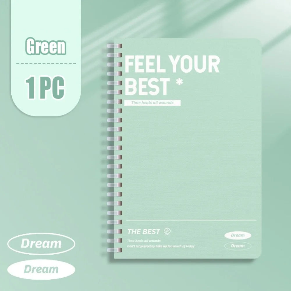 60Sheets/Book High Quality A5 Spiral Notebooks Perforated Pages Color Diary Book Horizontal Line Inner Pages Notepad Gift