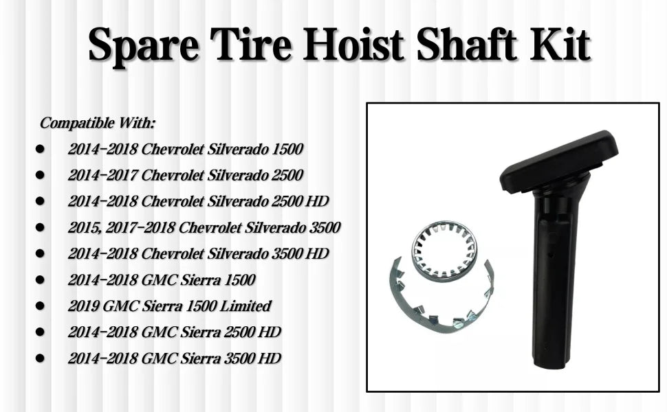 Spare Tire Hoist Lock Cylinder & Tube (22979267) — Chevrolet Silverado & GMC Sierra (2014–2018)