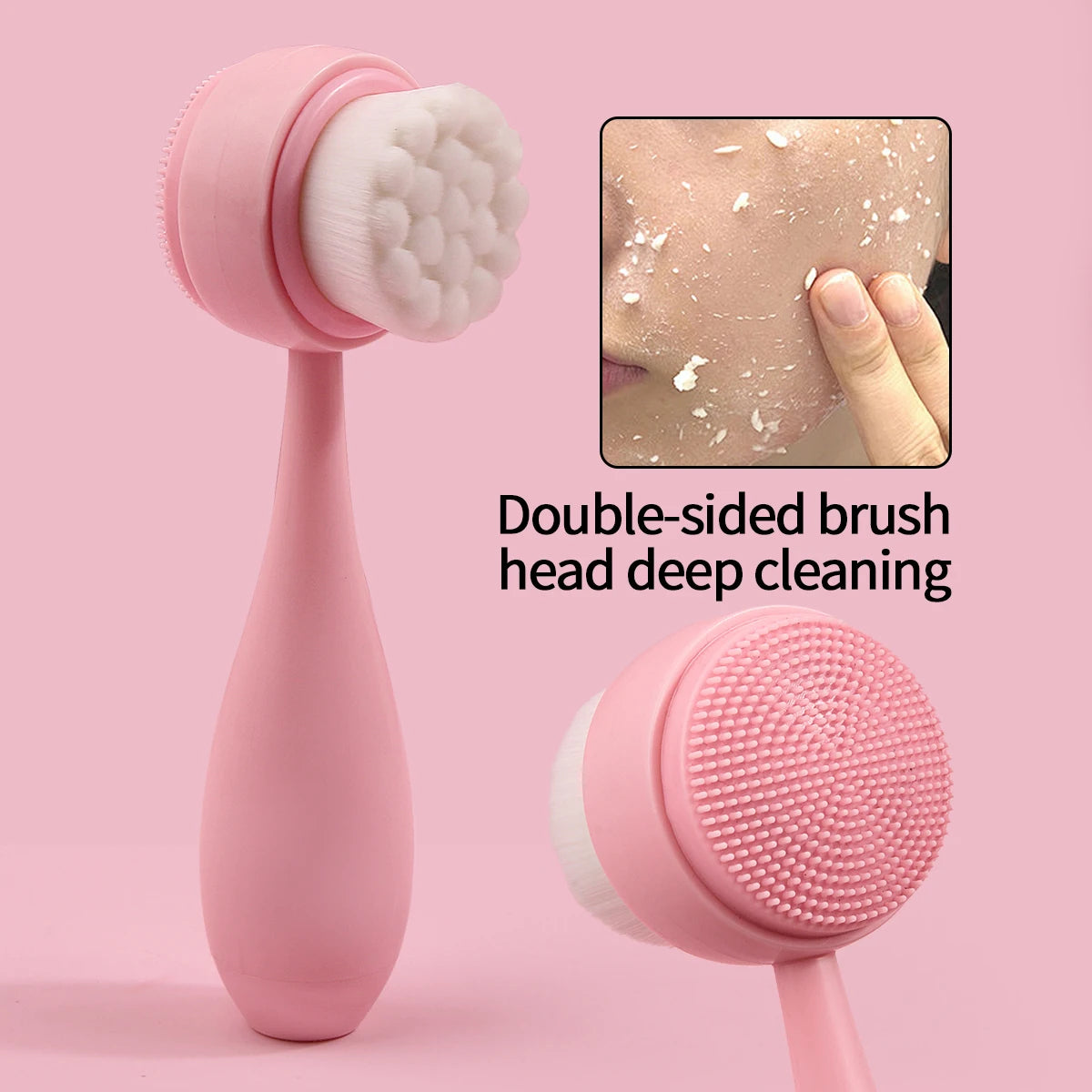 1PC Silicone Facial Cleansing Brush, Handheld Manual Cleansing Brush, Makeup Removal Cleansing Tool