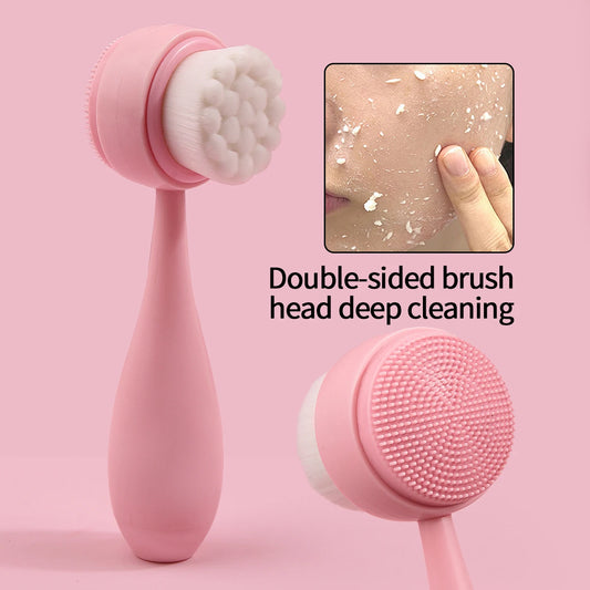 1PC Silicone Facial Cleansing Brush, Handheld Manual Cleansing Brush, Makeup Removal Cleansing Tool