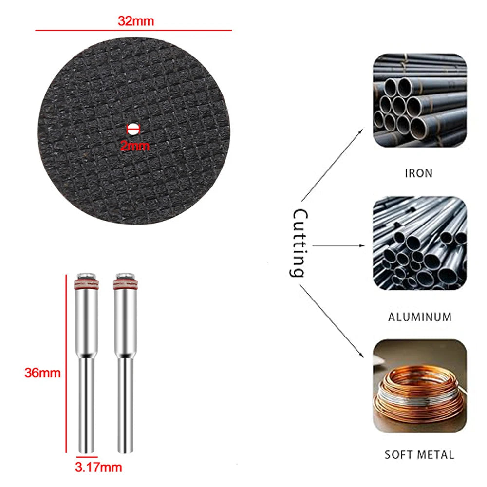 31PC Diamond Cutting Discs Mini Drill Rotary Tool HSS Circular Saw Sanding Grinding Wheel  for Cutting Metal, Wood, Stone, PVC