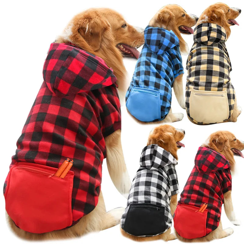 Reversible Plaid Dog Vest - Cold Weather Coat for Small to Large Dogs