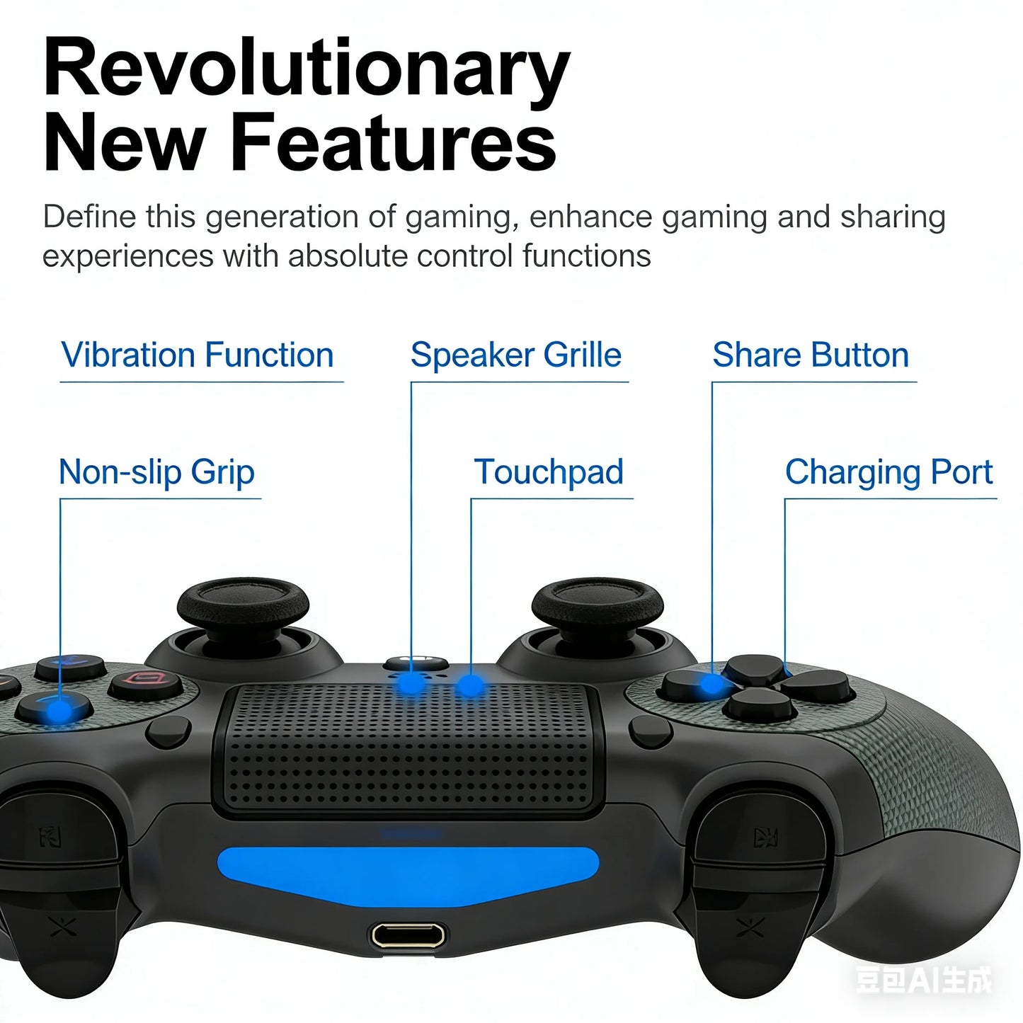 Wireless Controller for PS4 V2 Playstation 4 Remote Game Joystick LED Sign Compatible with PS4 Command Console