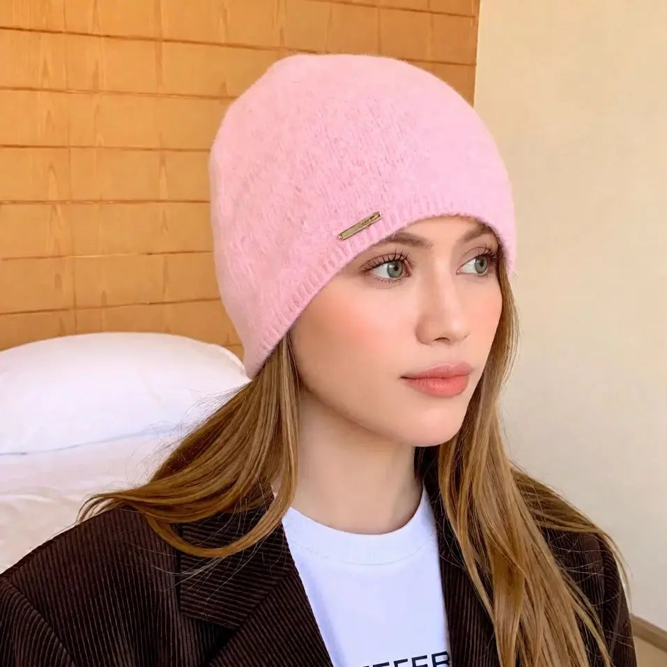 Winter Hat For Women Knitted Hat Skullies Beanies Female Bonnet Woman Knit Cap Solid Color Casual Soft Warm Fashion Accessories