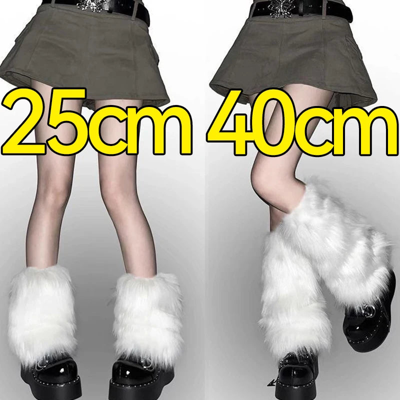 Women's Faux Fur Leg Warmers, Knee Length