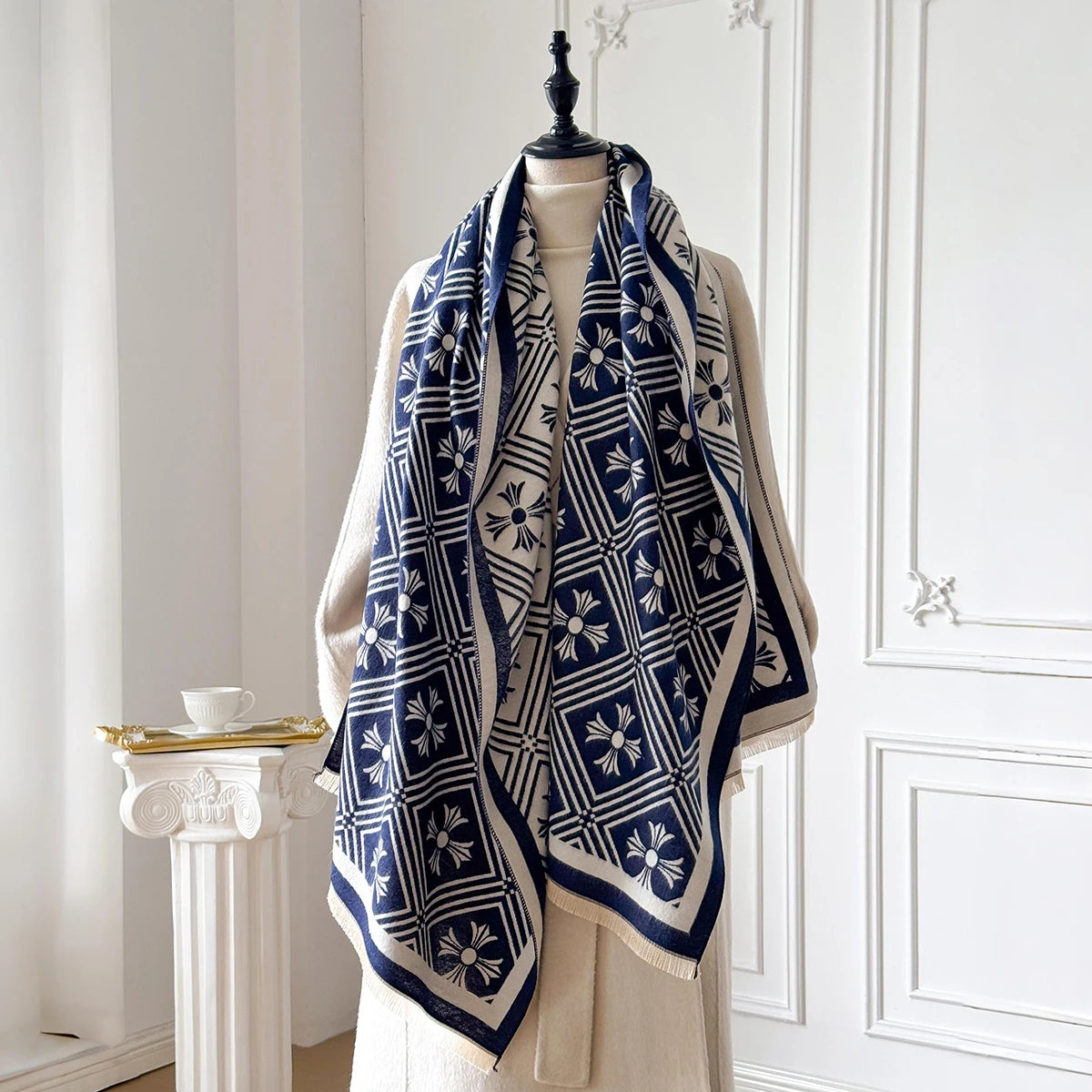 Women's Cashmere-Feel Blanket Scarf - Thick Solid Winter Wrap - photo 5