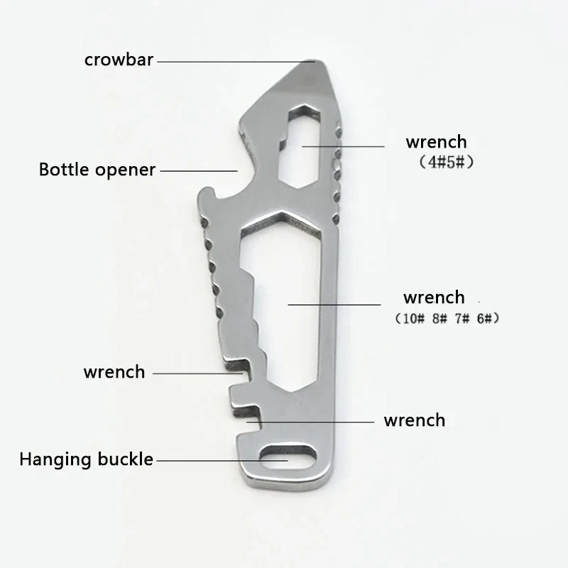 NEW MINI Multifunctional Tainless Steel Pry Bar, New Mini EDC Hex Wrench, Bottle Opener, Portable Outdoor Bicycle Repair Tool