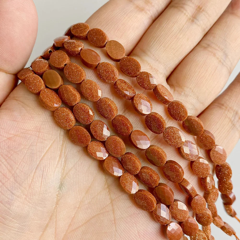 Healing Faceted Gems Beads Oval Shape Natural Crystal Jaspers Stone Loose Beads For Jewelry Making Necklace DIY Bracelet 6x8mm